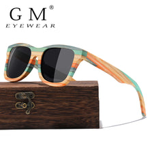 GM New Square Skateboard Wood Bamboo Sunglasses Polarized And UV-400 For Unisex