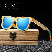 GM New Square Skateboard Wood Bamboo Sunglasses Polarized And UV-400 For Unisex