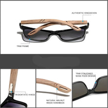 KINGSEVEN 100% Polarized Unisex Wooden Sunglasses With UV400 Protection