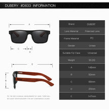 DUBERY Natural Wooden Unisex Polarized Sunglasses With UV-400