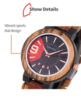 BOBO BIRD Relogio Masculino Japanese Quartz Wooden Luxury Men Watch With Date Display