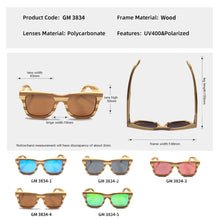 GM Fashion Skateboard New Brand Designer Wood Bamboo Sunglasses Polarized for Women And Men UV400 & Box