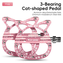 (New Arrival) WEST BIKING 3 Bearing Cat Pedal MTB Road Bike Cat Shaped Pedals with Seal Bearings Flat Platform Bike Parts