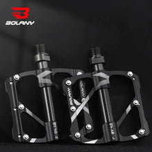 (New Arrival) BOLANY 12 Nail Anti-slip Hollow Lightweight CNC Aluminum Alloy 3 Bearing Pedal  for MTB Bicycle Pedal Bike Parts