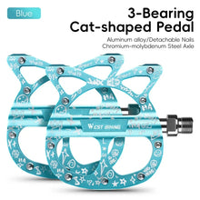 (New Arrival) WEST BIKING 3 Bearing Cat Pedal MTB Road Bike Cat Shaped Pedals with Seal Bearings Flat Platform Bike Parts