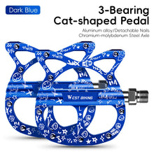 (New Arrival) WEST BIKING 3 Bearing Cat Pedal MTB Road Bike Cat Shaped Pedals with Seal Bearings Flat Platform Bike Parts