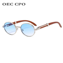 (New Arrival) OEC CPO Unsex Vintage Small Round Luxury Oval Frame Sunglasses With UV400 Lens