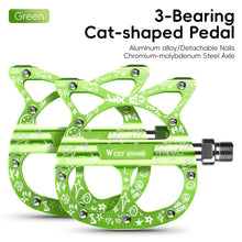 (New Arrival) WEST BIKING 3 Bearing Cat Pedal MTB Road Bike Cat Shaped Pedals with Seal Bearings Flat Platform Bike Parts