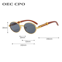 (New Arrival) OEC CPO Unsex Vintage Small Round Luxury Oval Frame Sunglasses With UV400 Lens