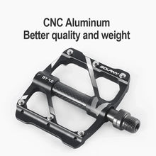 (New Arrival) BOLANY 12 Nail Anti-slip Hollow Lightweight CNC Aluminum Alloy 3 Bearing Pedal  for MTB Bicycle Pedal Bike Parts