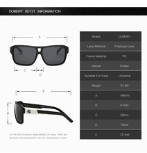 DUBERY Men Square Plastic Sport Sunglasses W/Polarized & UV400