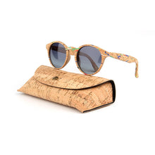 (New Arrival) Kenbo Cork Wood Oval Bamboo Grain Polarized Unisex Sunglasses With Eye Case