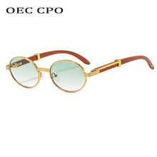 (New Arrival) OEC CPO Unsex Vintage Small Round Luxury Oval Frame Sunglasses With UV400 Lens