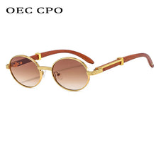 (New Arrival) OEC CPO Unsex Vintage Small Round Luxury Oval Frame Sunglasses With UV400 Lens