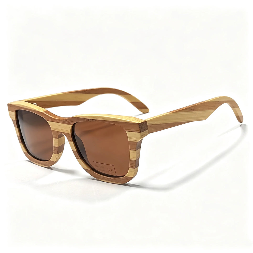 GM Fashion Skateboard New Brand Designer Wood Bamboo Sunglasses Polarized for Women And Men UV400 & Box