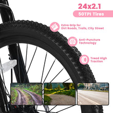 (New Arrival) Ecarpat Mountain Bikes 24 26 Inch Wheels, 21-Speed Disc Brake, Female Bicycles, 15" Steel Frame Front Fork Suspension