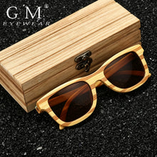 GM Fashion Skateboard New Brand Designer Wood Bamboo Sunglasses Polarized for Women And Men UV400 & Box