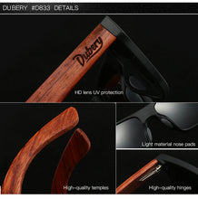 (New Arrival) DUBERY Natural Wooden Men Polarized Sunglasses With UV-400