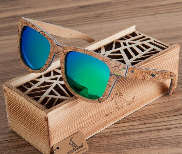 Bobo Bird Mirror Polarized Wood Sunglasses for Men / Women AG021Green